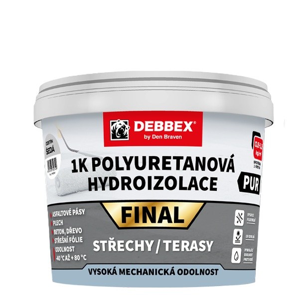 DB- hydroizolace polyuretanová 1K FINAL šedá 4kg 31195DBXP - Nezařazeno