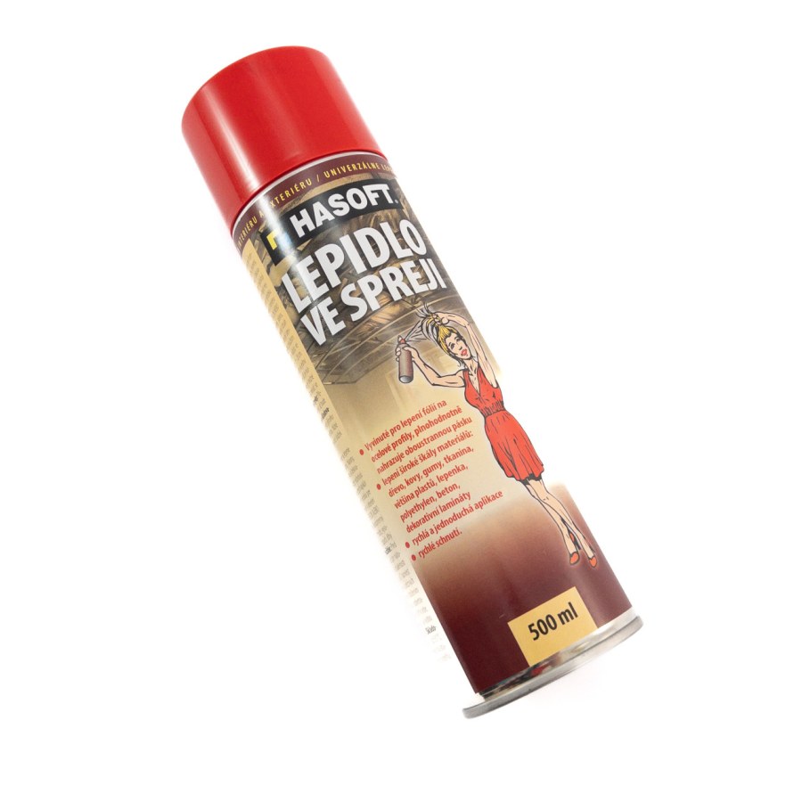 Lepidlo ve spreji 500ml HASOFT Lepidlo ve spreji 500ml HASOFT - Barvy, laky a chemie Lepidla Speciální