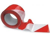 Páska výstražná 75mmx200m červeno-bílá