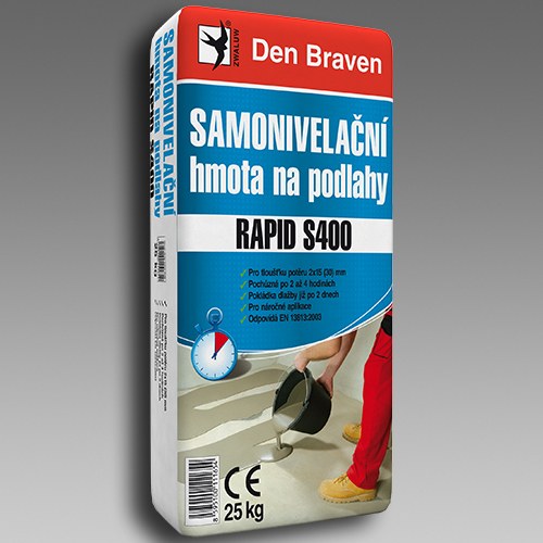 Hmota samonivelační na podlahy RAPID S400 rychletuhnoucí 25kg DEN BRAVEN - Suché směsi Samonivelační stěrky