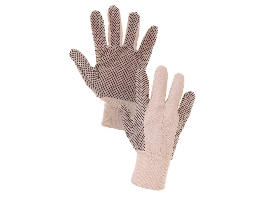 Rukavice GABO vel.10 bavlněné s terčíky z PVC - Ochranné pomůcky, rukavice, oděvy Rukavice Pracovní