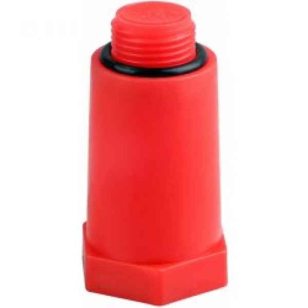 Zátka 1/2" plast červená dlouhá - Sanita Rozvody vody Plastové Záslepky