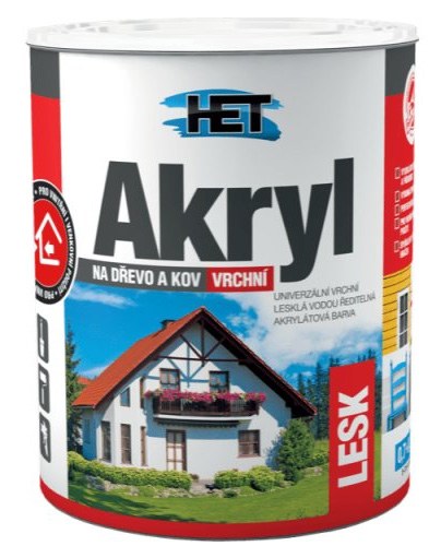 Akryl LESK 0,7kg černý 1999 - Barvy, laky a chemie Barvy, laky, spreje Nátěry na kov, dřevo Vodouředitelné