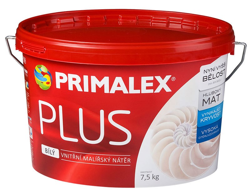 Primalex PLUS 7,5kg - Barvy, laky a chemie Barvy, laky, spreje Malířské barvy Interiérové Bílé