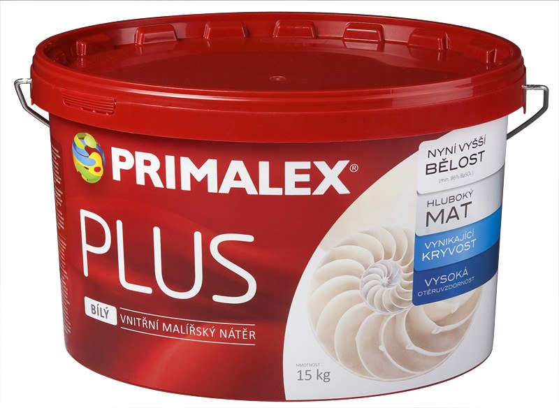 Primalex PLUS 15kg PRIMALEX - Barvy, laky a chemie Barvy, laky, spreje Malířské barvy Interiérové Bílé