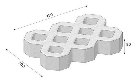 Tvárnice polovegetační 45/30/ 8cm CS - BETON - Betonové výrobky Polovegetační tvarovky