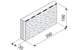 KB- 0-11 B 30 tvarovka přírodní štípaná obkladová tl.30mm KB-BLOK - Betonové výrobky Zděné ploty Tvarovky