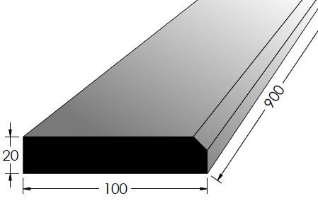 Práh dveřní 90/10cm BK - Řezivo Lišty,prahy,rohy Dveřní prahy 90cm