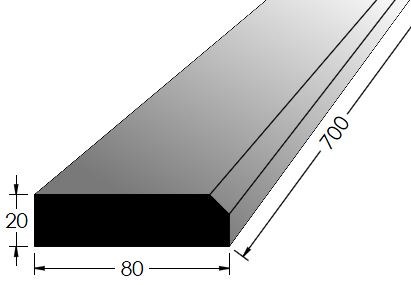 Práh dveřní 70/8cm BK - Řezivo Lišty,prahy,rohy Dveřní prahy 70cm