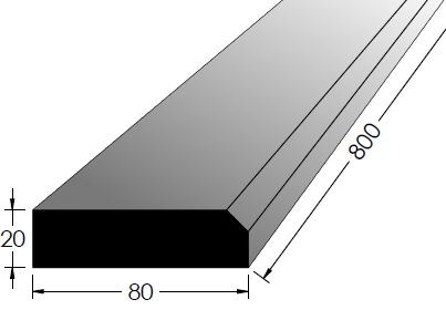 Práh dveřní 80/8cm BK - Řezivo Lišty,prahy,rohy Dveřní prahy 80cm