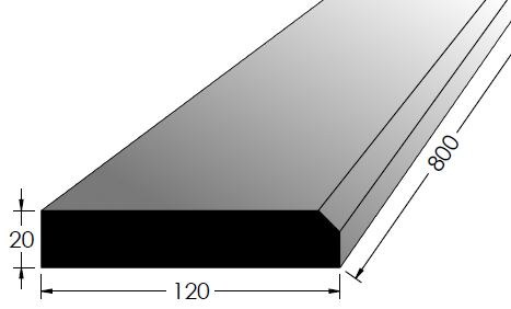Práh dveřní 80/12cm BK - Řezivo Lišty,prahy,rohy Dveřní prahy 80cm