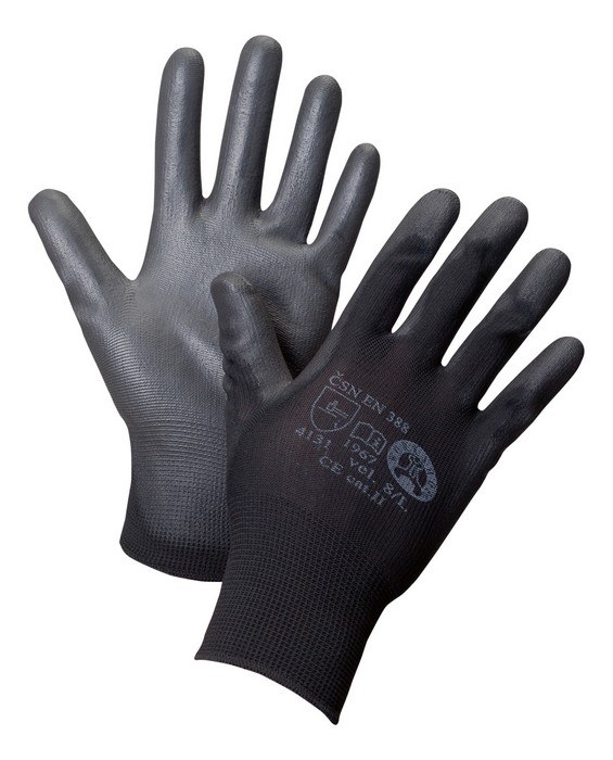 Rukavice AERO Optimal BLACK s PU vel.10 - Ochranné pomůcky, rukavice, oděvy Rukavice Pracovní