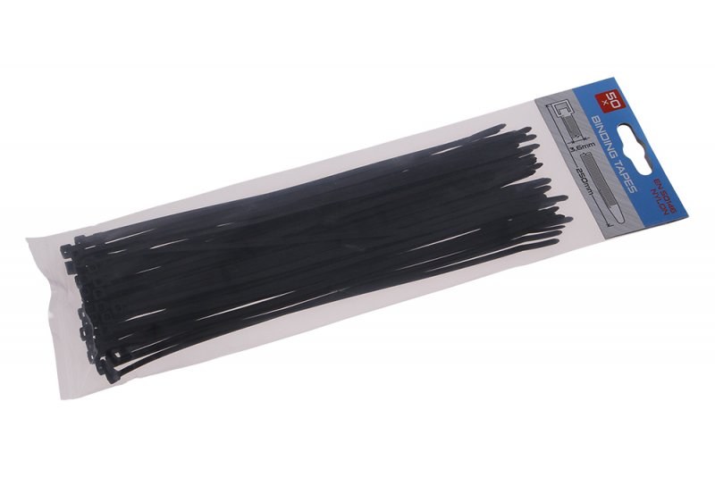 Pásek vázací 250x3.6 černá (50ks) - Nářadí Pásky, fólie, tabulky Pásky stahovací