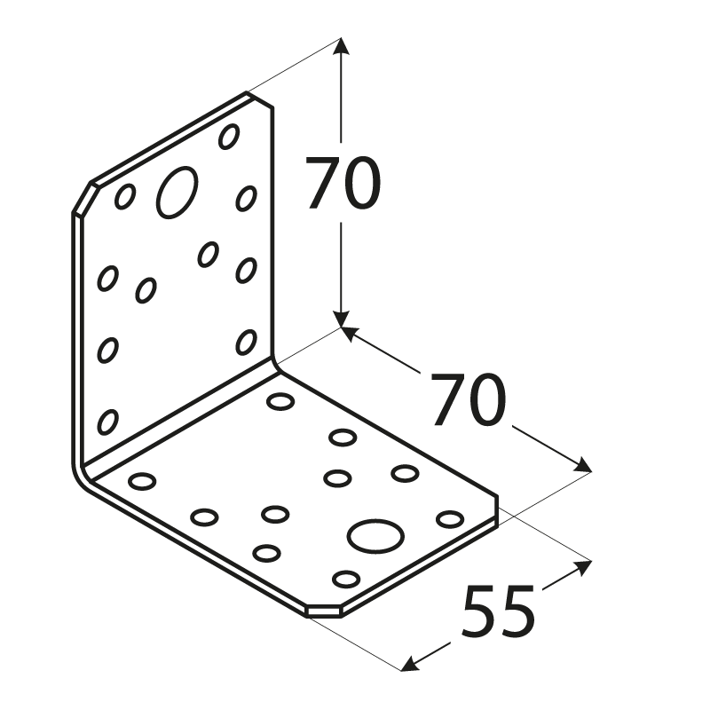 Úhelník spojovací 70x 70x 55 - Spojovací materiály Úhelníky Spojovací