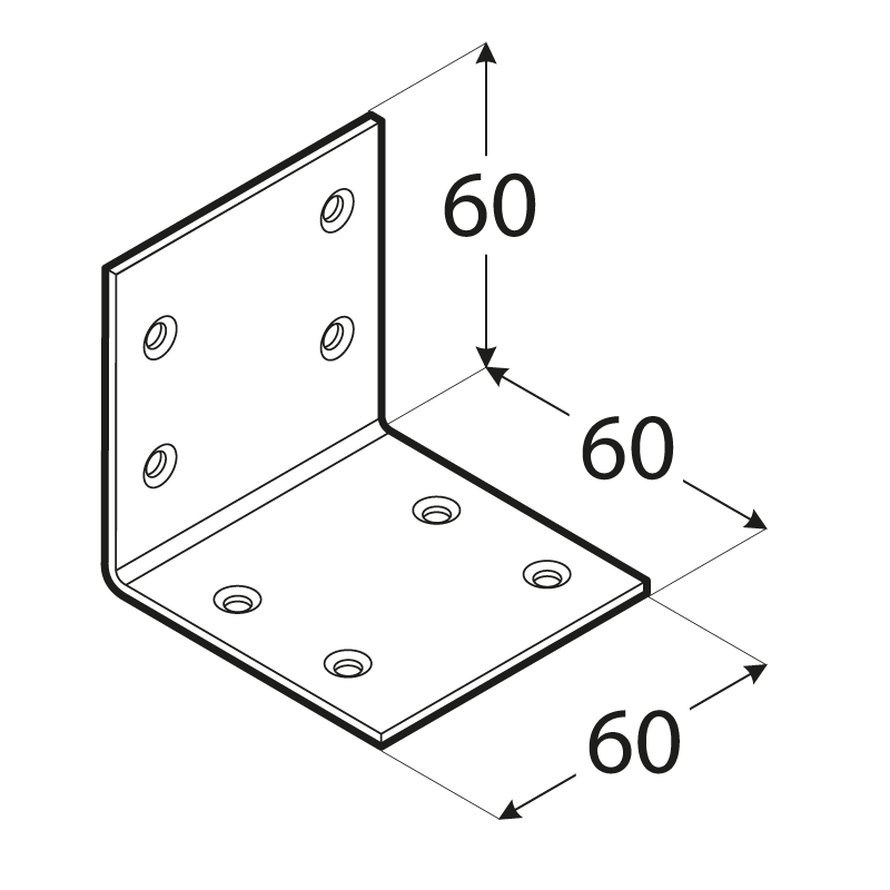 Úhelník široký  60x 60x 60