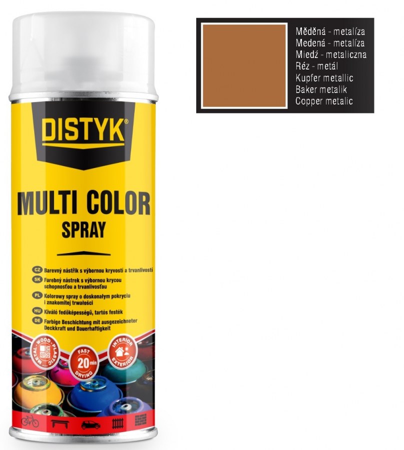 Barva multi color spray DISTYK 400ml RAL9181 měděná metalíza DEN BRAVEN - Barvy, laky a chemie Barvy, laky, spreje Spreje Barva ve spreji