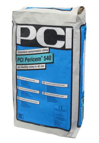 Stěrka samonivelační PERICEM 540 (NC 540) cementová 25kg (40) PCI - Suché směsi Samonivelační stěrky