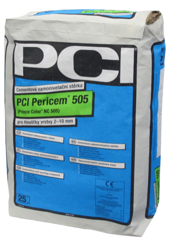 Stěrka samonivelační PERICEM 505 (NC 505) cementová 25kg (40) PCI - Suché směsi Samonivelační stěrky