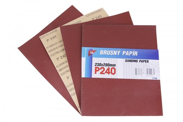 Papír brusný P240 230x280mm - Nářadí Kotouče, brusivo Brusné papíry, unašeče Brusné papíry