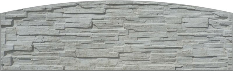 B- deska betonová oblouk 200x66cm přírodní jednostranně štípaná BEVES - Betonové výrobky Zděné ploty Betonové dílce