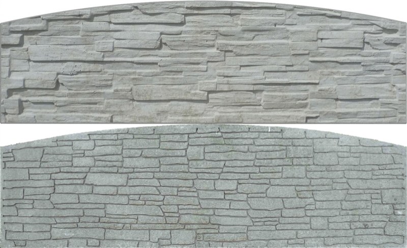 Deska betonová oblouk 200x66cm přírodní oboustranně štípaná BEVES - Betonové výrobky Zděné ploty Betonové dílce