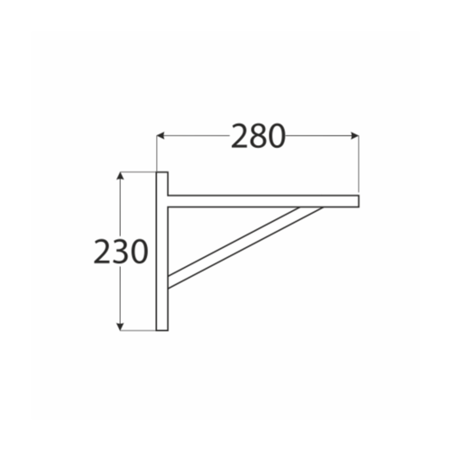 Konzole dřevěná s výstuhou 280x230 5223 - Spojovací materiály Konzole