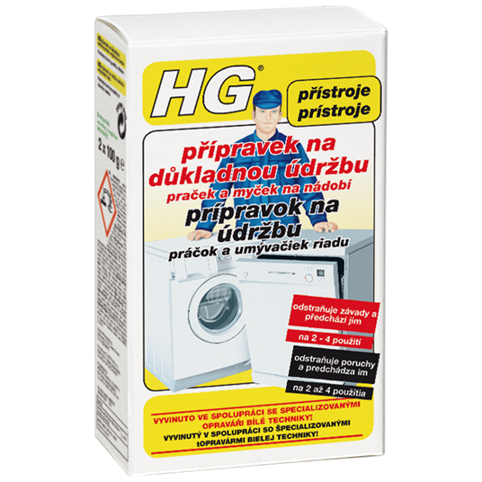 HG- přípravek na údržbu praček a myček 2x100g