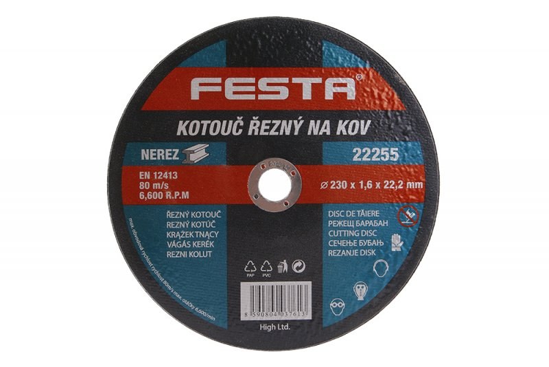 Kotouč řezný na kov 230x1,6 FESTA - Nářadí Kotouče, brusivo Řezné kotouče Kotouče na kov